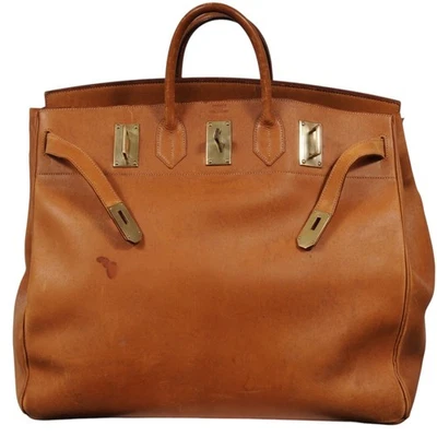 Hermes Vintage Haut à Courroies Hac 50 Birkin Natural Tan Brass Hardware Travel - Image 1 of 4