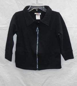 NWT-Toddler Girl's Rhinestone Zipper Lightweight Jacket from I-Kids- Black- 3T - Picture 1 of 1