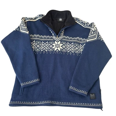 Dale Of Norway Windstopper Men’s Sweater Size XL Blue Nordic Wool Lined Zip - Image 1 of 4