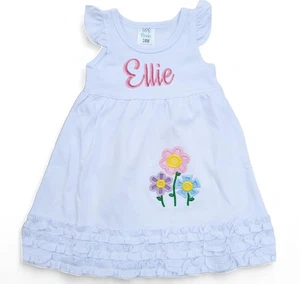 Wild flower girl dress, Personalized birthday girls dress, Pullover dress, Flowe - Picture 1 of 5