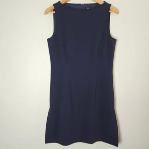 Theory Damen ärmellos gefüttert Etuikleid marineblau Randbesatz Gr. 6 knielang - Bild 1 von 15