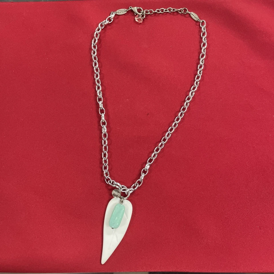 Sabika Spring/Summer 2017  Eccentric Riches Leaf Silver Tone 21” Chain Necklace - Image 1 of 4