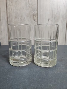 ANCHOR HOCKING Tartan (Manchester) klar flach 7oz SAFT GLÄSER, 2er Set, Vintage - Bild 1 von 11