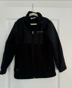 Columbia sportwear boys black fleece zip up sweater jacket size 8 years - Picture 1 of 3