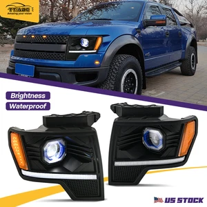 LH&RH LED Projector Headlights For 2009-2014 Ford F150 Sequential Head Lamps - Picture 1 of 19