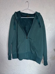 Eddie Bauer Damen Vintage Soft Full-Zip Hoodie Salbeigrün XXL Fleece - Bild 1 von 9