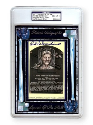 Red Schoendienst Signed Autograph Hall of Fame Postcard Auto Grade 10 PSA 78/91 - Image 1 of 2