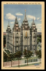 Postcard Mormon Temple Front View, Salt Lake City, UT - Picture 1 of 2
