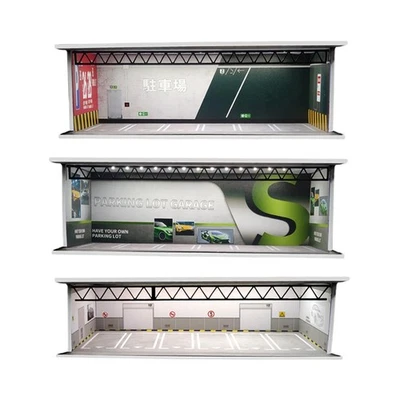 Vetrina per parcheggio in scala 1:64 con porta scorrevole in acrilico e - Immagine 1 di 2