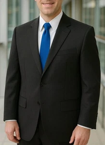 Canali Sports Coat Jacket 44R (54R EU) Charcoal Gray Wool 2 BTN MADE IN ITALY - Picture 1 of 7