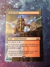 1x Altered Borderless Hand Painted Steam Vents MTG Guilds of Ravnica LP