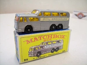 Matchbox 1-75, No.66, Coach "Greyhound" 1966, plata, (Hecho en Inglaterra) - Imagen 1 de 5