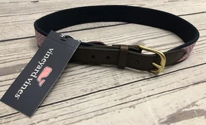 Vineyard Vines Youth Boys' Classic Whale Canvas Club Belt Raspberry Size 24 - Picture 1 of 13