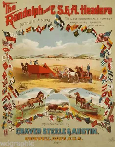 Encabezados Randolph 1890 Vintage Giclee Póster o Estampado en Lona 18x22 - Imagen 1 de 2