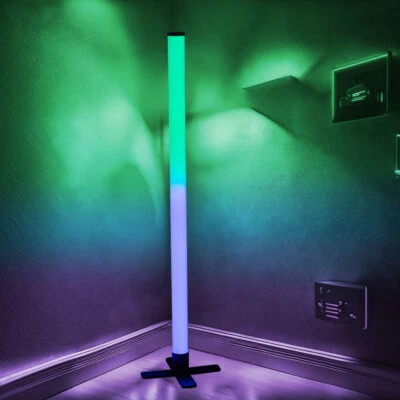 Lampada Parete da Soggiorno Piantana RGB LED Dimmerabile Music-Sync Telecomando - Immagine 1 di 4