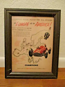 Champion Spark Plugs Top All Others in Europe as in America~Framed~Collectible - Picture 1 of 10