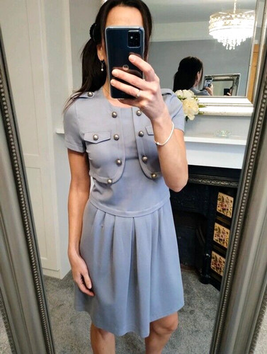 Abito di design Moschino economico e chic manica corta linea midi lunghezza al ginocchio