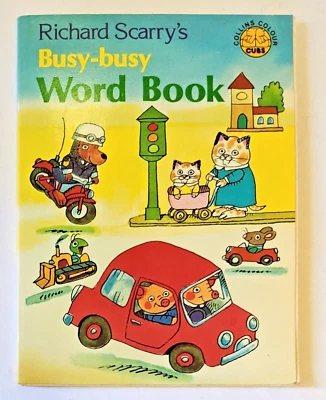 Busy-Busy Word Book By Richard Scarry's Small Paperback Vintage Book Rare - Image 1 of 4