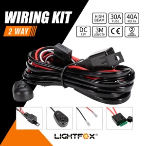 Led Hid Wiring Loom Harness Spot Work Driving Light Bar 12V 40A Relay 2 Way - Picture 1 of 10