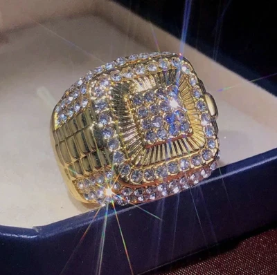 Anillos Sortijas de Titanium En Oro 10k Para Hombre Joyeria Fina Anel Aros - Image 1 of 4