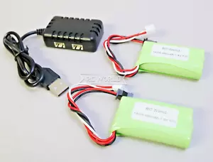RCW 7,4V AKKU + LADEGERÄT 800MAH LI-ION 15C SM-2p Stecker (2) Batterien + Ladegerät - Bild 1 von 4