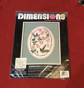 Dimensions Hummingbirds & Columbine No Count Cross Stitch Kit 3981 Birds Flowers - Picture 1 of 2