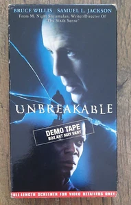 Unbreakable VHS Demo Tape Videotape Movie Film Bruce Willis - Imagen 1 de 10
