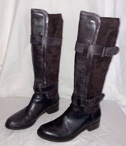 Cole Haan Air Whitley Biker Moto Riding Boots 7.5B Tall Brown Leather D35863 - Picture 1 of 21