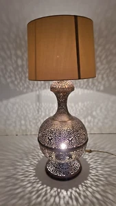 Moroccan Handmade Brass Floor Lamp Ex-Display W40 x H85cm - Picture 1 of 4