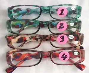 READING GLASSES LOVELY UNIQUE ARMS GLASSES 4 COLORS, ALL STRENGTHS - Picture 1 of 1