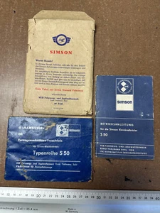 Simson S 50 Garantieheft Betriebsanleitung mit Original Tüte 5 Auflage 1979 - Bild 1 von 5