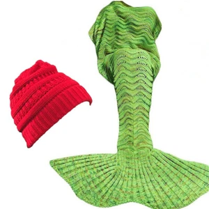 HOT GIFT Mermaid Tail Blanket with Free $15.00 Value Gift Red Beanie - Picture 1 of 30