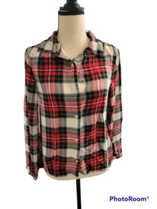 Old Navy Plaid Button Up Blouse Girls Youth Teen Size XXL (16) - Picture 1 of 5