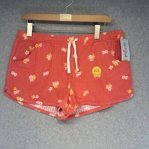 Cat & Jack Shorts Girls Drawstring Floral Coral Pockets Extra Extra Large NWT - Picture 1 of 10