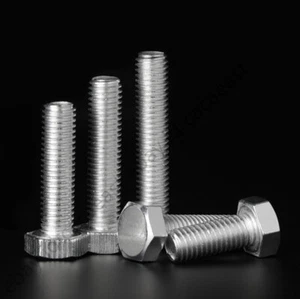 Aluminum Hexagon Head Set Screw Alu Hex Bolts Full Thread M5 M6 M8 M10 M12 M16 - Picture 1 of 12
