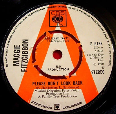 Maggie Fitzgibbon Please Don't Look Back 7"UK PROMO 1970 Newcomers Actress VINYL - Image 1 of 2