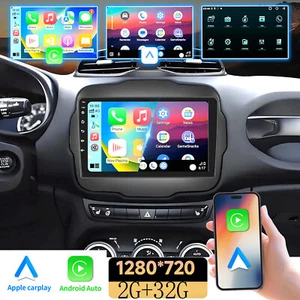 For Jeep Renegade 2015-20 Carplay Android 13 Car Radio Stereo GPS WiFi w/Camera - Picture 1 of 21