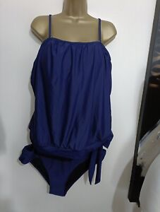 Navy Blue Blouson Tankini Set  Swimsuit Bathing Swim Costume Size XXL 16-18 NEW