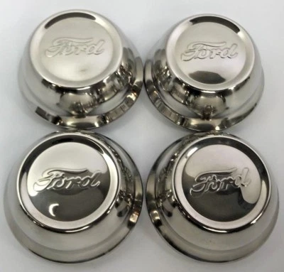 Set of (4) Stainless Steel Center Hubcaps For 1928-29 Ford Model A (Script)  - Image 1 of 3