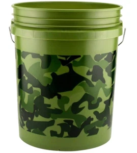 Cubo de camuflaje verde de 5 galones para mezclar pintura y jardinería - Imagen 1 de 5