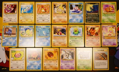HP (Unlimited) COMPLETE Pokemon NEO REVELATION Set 20-Card COMMON Non-Holo 64 - Image 1 of 3