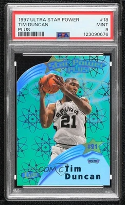1997-98 Fleer Ultra Star Power Die-Cut Plus Tim Duncan PSA 9 Perfeito Rookie RC HOF - Imagem 1 de 2
