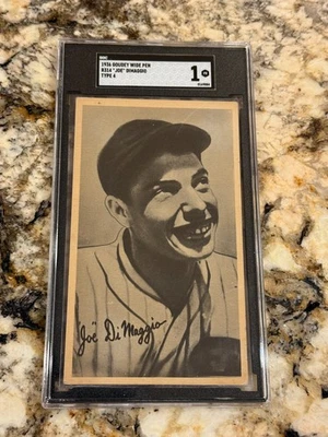 Joe Dimaggio RC Rookie 1936 Goudey R314 SGC 1 Centered Rare Wide Pen Type 4 - Image 1 of 2