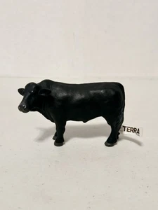 Terra von Battat stehende 4" schwarze Angus Kuh Figur mit Etikett, Herstellungszustand für Maison Joseph  - Bild 1 von 8