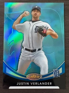 2010 Topps Finest Justin Verlander #87 Blue Refractor Detroit Tigers serial /299 - Picture 1 of 2
