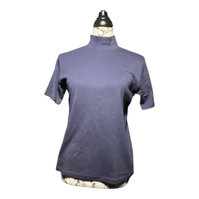 Suéter Top Jennifer Moore Para Mujer Manga Corta Cuello Alto Topo Seda Talla Grande Foto 1 de 4