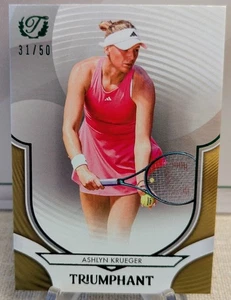2025 Topps Triumphant Tennis Ashlyn Krueger Trophy Gold Foil /50 - Bild 1 von 2