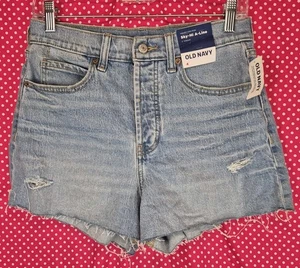 Pantaloncini denim linea Sky-Hi-A Old Navy nuovi con etichette bottoni mosca taglia 4 W29" L3" - Foto 1 di 6