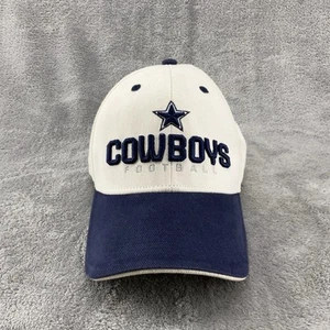 Vtg Dallas Cowboys Football Hat White Blue One Size Fits All Sports Hat Cap NFL - Picture 1 of 10