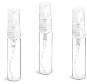 MagnaKoys® 5 ml profumo Colonia corpo fiale vetro trasparente con spruzzatori bianchi - Foto 1 di 1